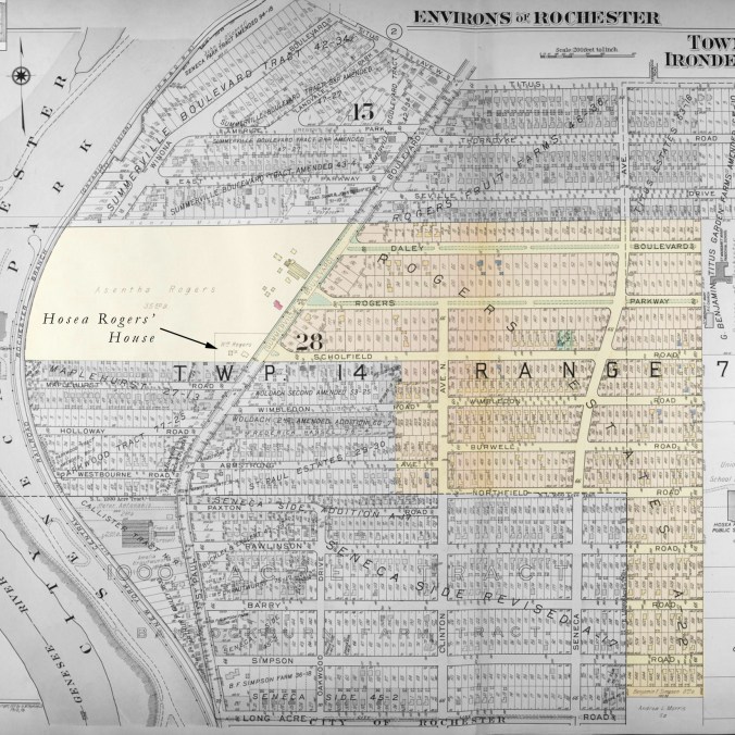 "Environs of Rochester," Plate No. 1, 1931 - by G. M. Hopkins Co, through Rochester Local History Division, edited by me